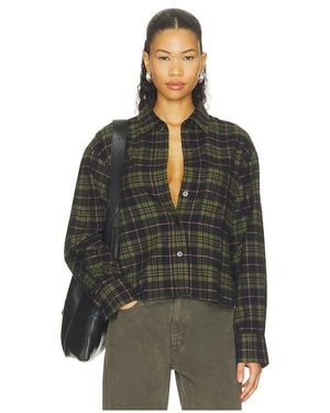 Closed Cropped Oversized Shirt - Black