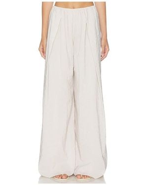 La Ligne Pleated Wide Leg Pant - White