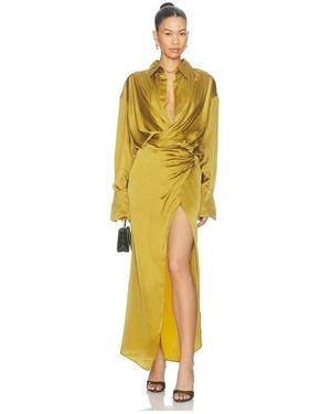 ANDAMANE Paloma Shirt Maxi Dress - Yellow
