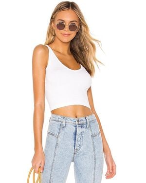 Free People Solid Rib Brami Bra Xs-Sm 0-6) Rayon/Spandex/Elastane - White