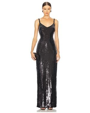 L'Agence Karma Sequin Maxi Dress - Black