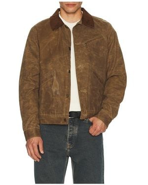 Schott Nyc Waxed Cotton Mechanic Jacket - Brown