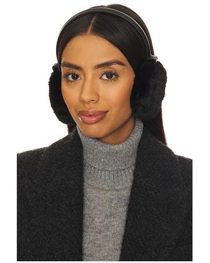 Jocelyn Faux Mink & Leather Earmuffs - Black