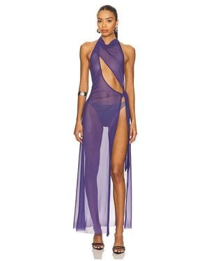 Jaded London Halter Mesh Maxi Dress - White