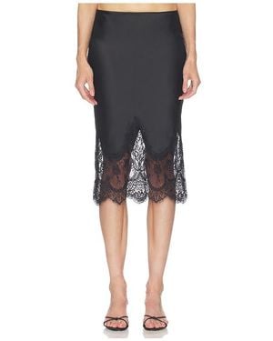 Norma Kamali Bias Half Slip Skirt With Lace - Black