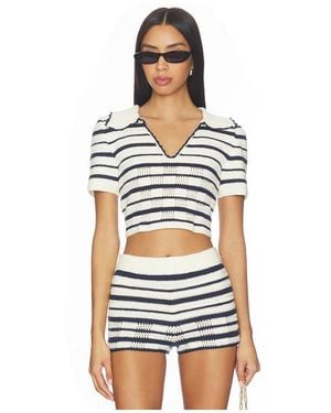 MY BEACHY SIDE Vera Hand-Crocheted Polo Top - Multicolor