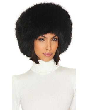 Adrienne Landau Faux Fox Hat - ブラック