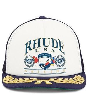 Rhude Usa Sailing Icon Trucker Hat - Blue