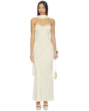 Runaway the Label Amana Strapless Scarf Maxi Dress - White