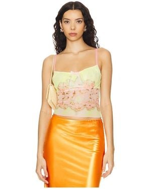 トップス Nodress tops Orange Print Ruffled Chiffon Camisole – Nφdress