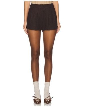 Astr High-Waisted Wool Shorts - Black