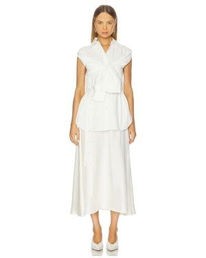 Rohe Poplin Silk Combined Gilet Dress - White