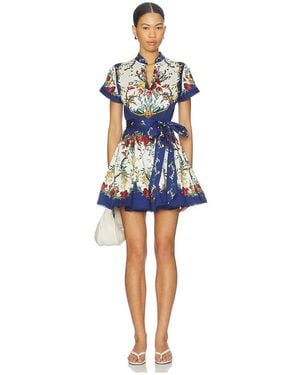 Alice + Olivia Lucy Mini Shirt Dress With Tie Belt - Blue