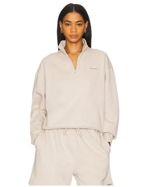 7 DAYS ACTIVE Organic Fitted Half Zip Sweatshirt - Natural
