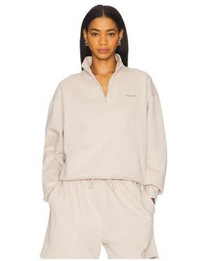 7 DAYS ACTIVE Sweatshirt Organic Fitted Half Zip - Natur