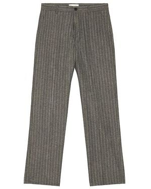 Les Deux Como Pinstripe Mouline Slacks - Gray