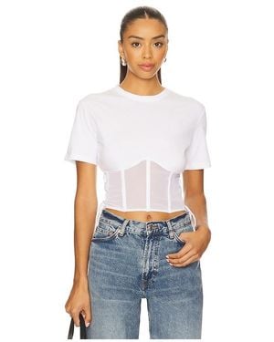 Fleur du Mal Sabrina Corset T-Shirt - White