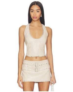 Lamarque X Revolve Liddy Faux Leather Studded Halter Top - Multicolor