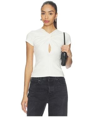 GRLFRND Keyhole Twist Short Sleeve Tee - Blue