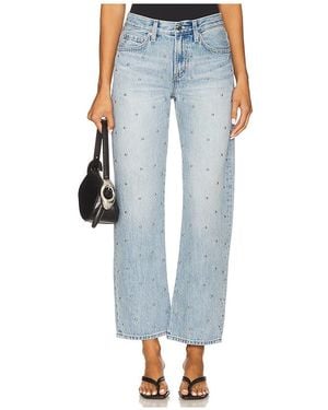 Pistola Lexi Mid Rise Bowed Straight Jeans - Blue