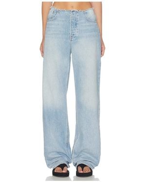 GRLFRND Jordan Low Rise Frayed Waist Boyfriend Jeans - Blue