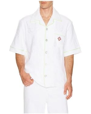 CASABLANCA Towelling Monogram Shirt - White