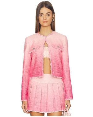 Alice + Olivia Dumont Tweed Boxy Jacket - Pink