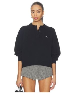 ROTATE BIRGER CHRISTENSEN Slinky Knit Polo - Black