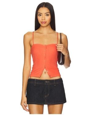 Michael Lauren Iva Snap Top - Orange