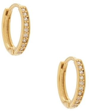 Mazin Jewels Micro Icon Huggies Earrings - Metallic