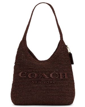 COACH Refined Weave Straw Brooklyn 28 - Braun