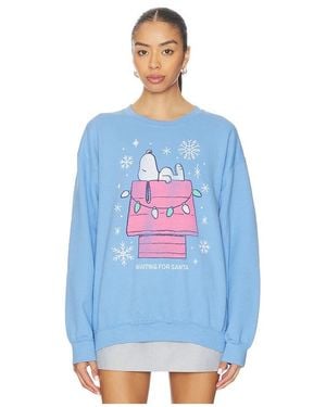 Junk Food Snoopy Waiting For Santa Sweatshirt - Blue