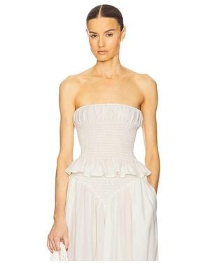 Helsa The Smocked Tunic - White