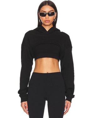 Alo Yoga Cropped Shrug It Off Cropped Hoodie - Black