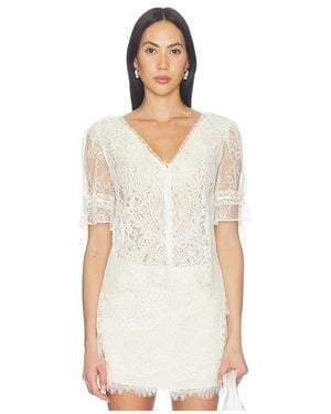 LoveShackFancy Kaylin Top - White