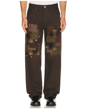 vowels Straight Denim Jeans - Black