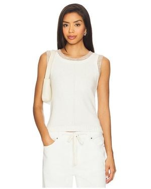Central Park West Dylan Spacedye Double Layer Tank - White