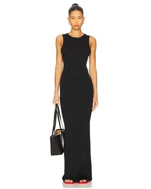 ÉTERNE Sleeveless Crewneck Soft Jersey Maxi Dress - ブラック