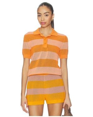 Lacoste Resille Raye Top - Orange