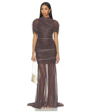 Amanda Uprichard X Revolve Evianna Mesh Gown - Brown