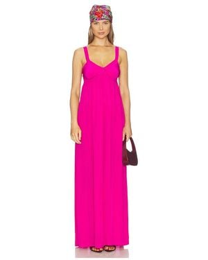 Essentiel Antwerp Jacobean Maxi Babydoll Dress - Pink