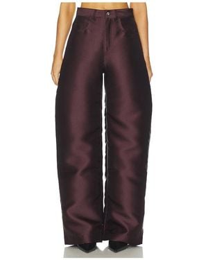 Marques'Almeida Pantalón Con Trabillas Heavy Satin Boyfriend En Talla (También En Xxs, Xs, S, 8) - Morado