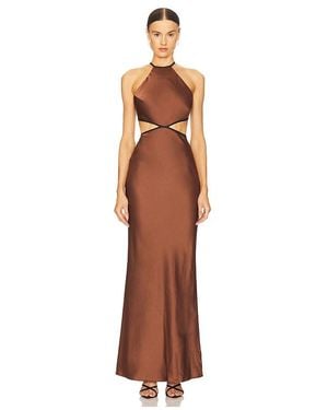 Misha Edem Backless Maxi Dress - Brown