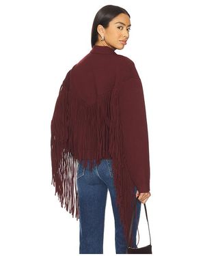 Essentiel Antwerp Istern Fringe Jacket - Red