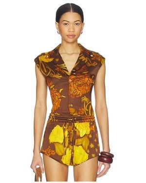 Donde Esteban Veranera Cropped Shirt - Orange