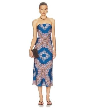 MISA Los Angles Thara Midi Dress - Blue