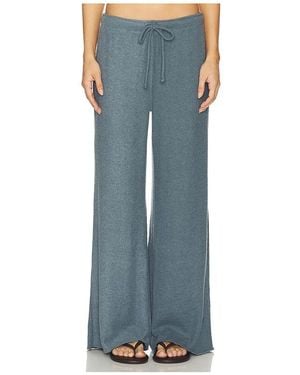 PERFECTWHITETEE Maddie Waffle Drawstring Pant - Blue