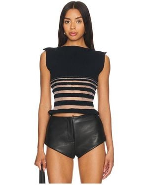 George Trochopoulos Half Stripe Top - Black