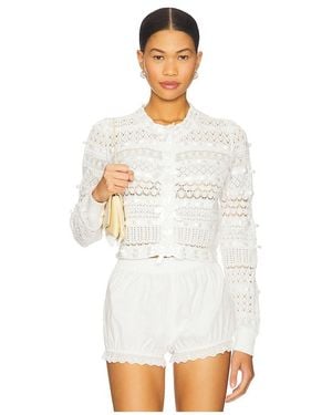 LoveShackFancy Roselline Cardigan - White