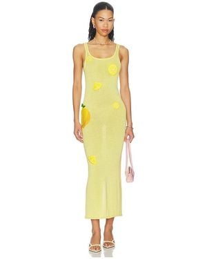 Leslie Amon Maxivestido Citron En Color Amarillo Limon Talla (Tambiãn En S)